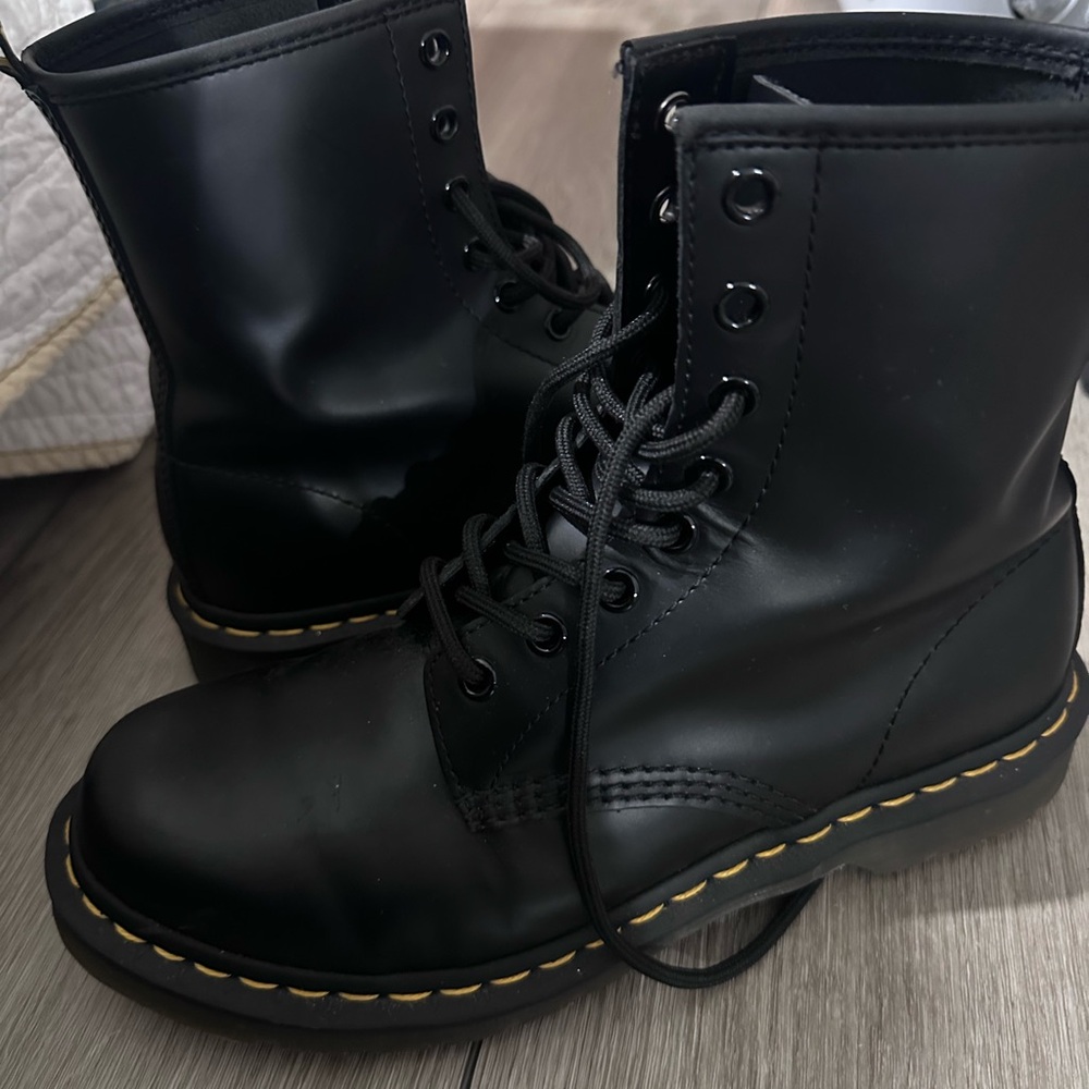 Doc Martin Black Leather Lace-Up Boots